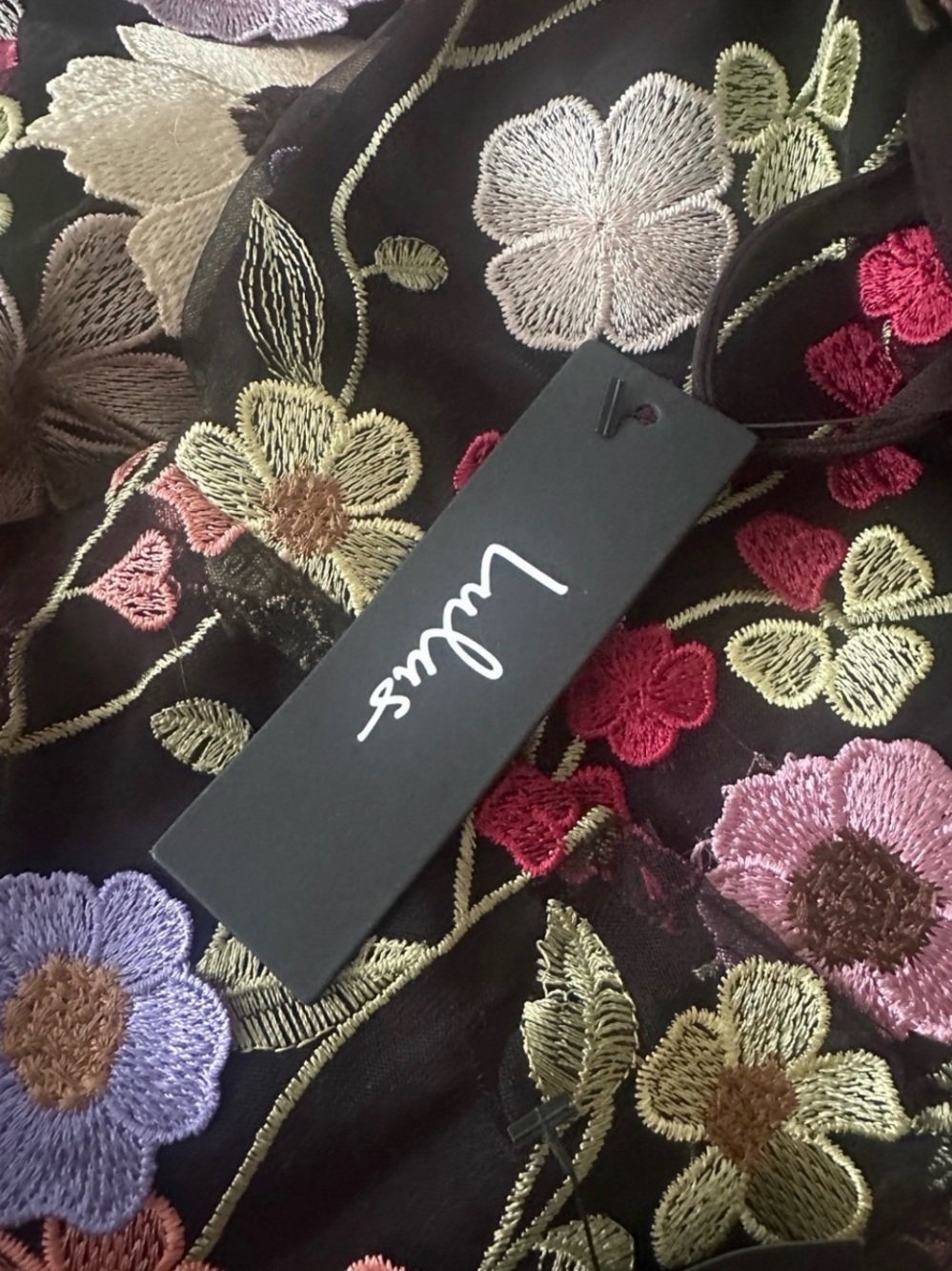 NWtLulu's Black Floral Embroidered Midi Dress - Picture 4 of 5